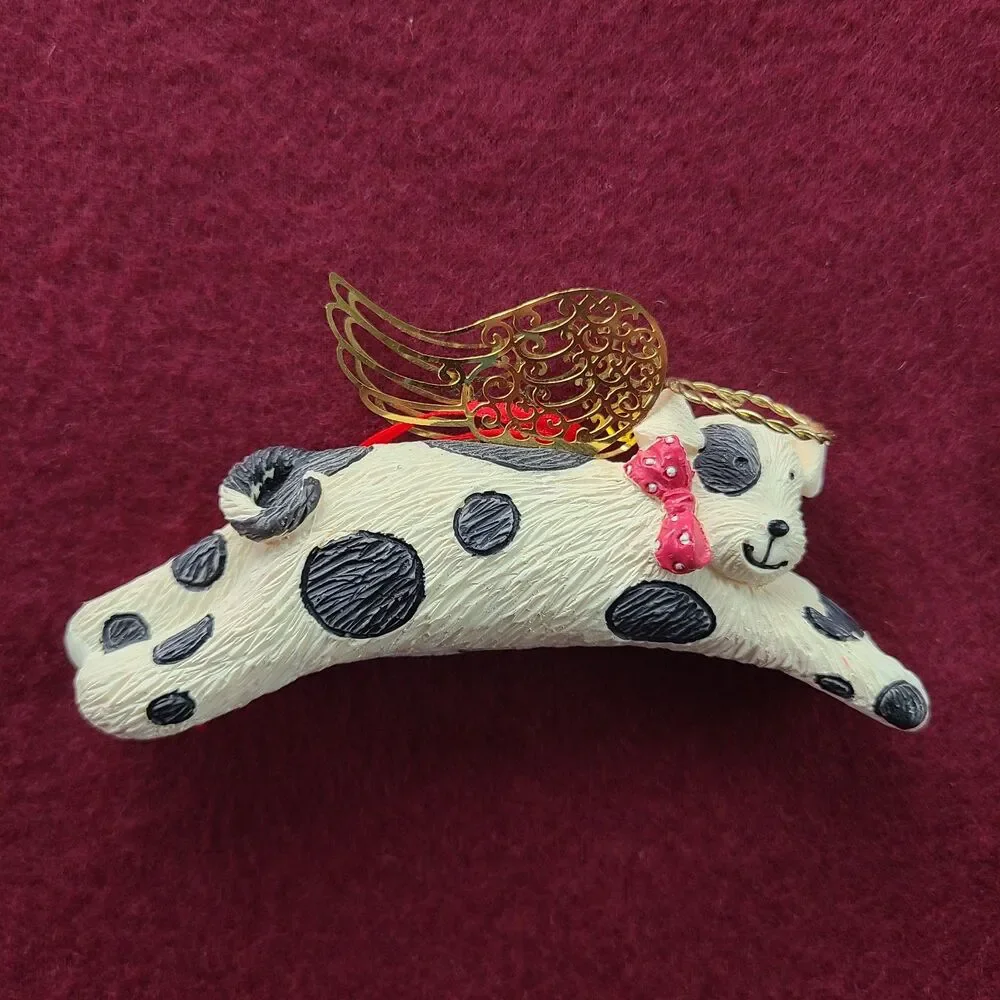 Avon Vintage 1997 Angel Pet Dog Christmas Ornament Dog In Heaven Rainbow Bridge